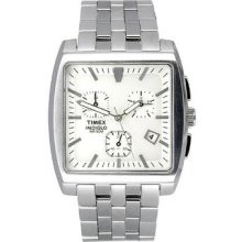 Timex Men's Premium Collection Square Chronograph Silver Tone Watch T22202