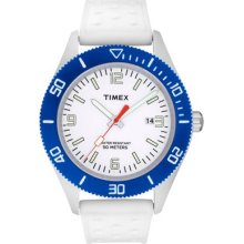 Timex Original Sports Men's Watch T2n535au With Sports A White Dial And White Strap