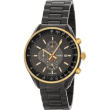 Timex Sl Series T2n154au Men's Analog Quartz Watch With Chronograph And Black Steel Bracelet