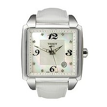 Tissot Quadrato Diamond Leather Mother-of-Pearl Dial Women's Watch #T005.510.16.116.00