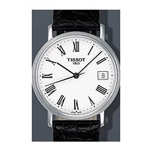 Tissot T-Classic Desire 34mm Watch - White Dial, Black Leather Strap T52142113 Sale Authentic