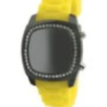 TKO ORLOGI Women's TK571-YL Crystalized Mirror Digital Yellow Rubber