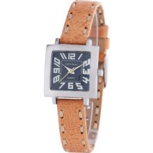 TOKYObay Womens Tramette Analog Stainless Watch - Brown Leather Strap - Blue Dial - T205-TG