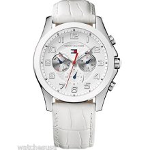 Tommy Hilfiger Classic White Leather Strap Women's Watch 1781281