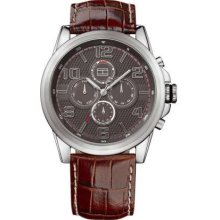 Tommy Hilfiger Men's Brown Leather Chronograph 1710242 Watch