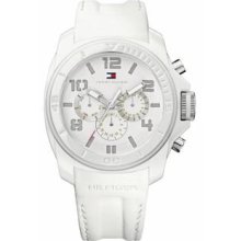 Tommy Hilfiger Multifunction White Leather Mens Watch