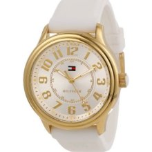 Tommy Hilfiger Women's 1781288 Casual Sport White Silicon Gold Plated Watch