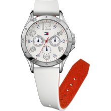 Tommy Hilfiger Women's White Silicon Strap Watch