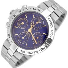 Torrini Designer Men's Watches, Dualchhron - Dual Time Automatic Blue Chronograph Watch