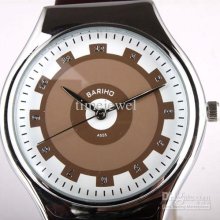 Total Order 12$ Bariho Coffee Dial Leather Quartz Wristwatch Lady Dr