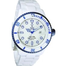 Toy Watch Fluo Aluminium White Dial Blue Accents Date Quartz Watch Fla01whbl