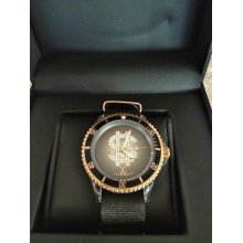 Toy Watch Oversize $$ Watch In Black And Rose Gold - - Gorgeous