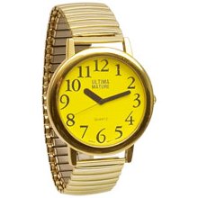 Ultima Mature Low Vision Unisex Watch Yellow Face