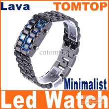 Unique Digital Lava Style Minimalist Blue Led Faceless Iron Samurai