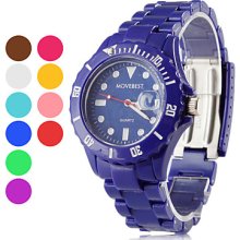 Unisex Classic Casual Style Analog Plastic Quartz Wrist Watch with Calendar (Assorted Colors)