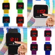 Unisex Fashion Led Digital Touch Screen Silicone Strap Sports Watch