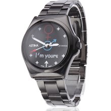 Unisex I'm Yours Steel Analog Quartz Wrist Watch (Black)