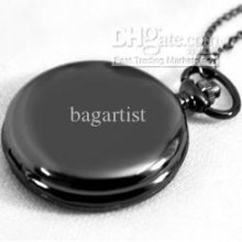 Unisex Lead Black Mystic Elf Series Fashion Pocket Watch Quartz Watc