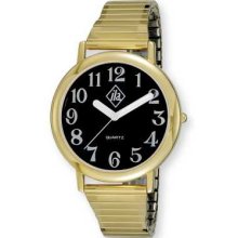 Unisex Low Vision Watch Gold Tone With Black Face