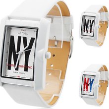 Unisex PU Analog Quartz Wrist Watch 2354 (White)