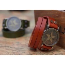 unisex suede watch, highend leather bracelet watch, retro jewelry bracelet BV14