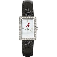 University of Alabama Ladies Allure Watch Black Leather Strap