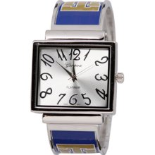 University of Tulsa Golden Hurricanes watch : Tulsa Golden Hurricane Ladies Silver-Royal Blue Fun Numerals Bracelet Watch