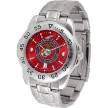 US Marines Sport Steel Band Ano-Chrome Mens Watch ...