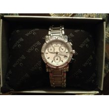 Used Bulova Diamond Chronograph Silver Tone Ladies Watch