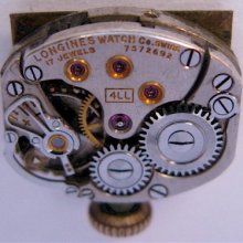 Used Lady Longines 4ll Base 13.15 Watch Movement Complete For Part