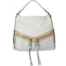 V Couture Gillian Color Block Hobo with Zipper Detail - Gold - One Size