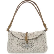 Valentino Garavani Wool Knit Catch Satchel Bag Purse V