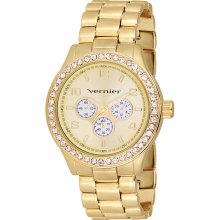 Vernier Women's V11088 Gold Chrono Look Glitz Bracelet Quartz Watch