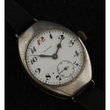 Very Rare Vintage Antique 1900 Silver Zenith Watch Enamel Dial