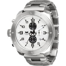 Vestal Mens Restrictor Stainless Watch - Silver Bracelet - White ...