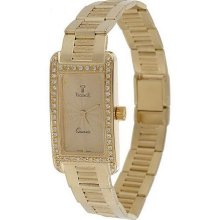 Vicence Ladies 1/4 ct tw Diamond Rectangular Watch, 14K Gold - Yellow - One Size