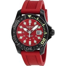 Victorinox Dive Master 500 Large Red Dial Red Rubber Mens Watch 249056