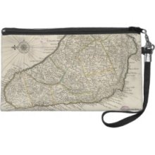 Vintage Map of Barbados (1736) Wristlet Purse