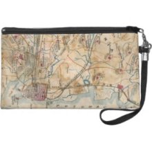 Vintage Map of Northeastern Virginia (1862) Wristlet Purses