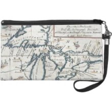 Vintage Map of The Great Lakes (1696) Wristlet Purse