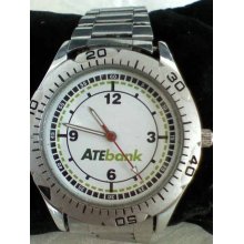 Vintage Mens Watch Ate Bank Chronograph Quartz Movement Fluorescent Arms