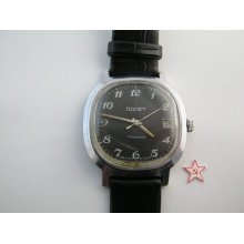 Vintage mens watch Poljot .Soviet vintage watch Ussr 80s Black