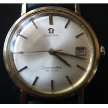 Vintage Omega Seamaster De Ville Manual Wind Goldtop With Date Wristwatchâ—„rareâ–º