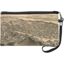 Vintage Pictorial Map of Catskill New York (1889) Wristlet Purse