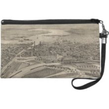 Vintage Pictorial Map of Providence RI (1896) Wristlet Purse