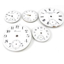 Vintage Pocket Watch Dials Faces Enamel Porcelain Steampunk Supplies Watch Parts DIY Steampunk Supplies - 126