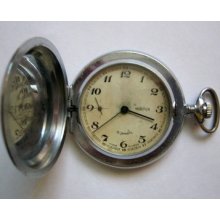 Vintage Soviet Russian Pocket Watch Molnija Molnia 18j Broken Ussr 70's