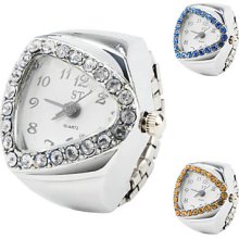 Watchcase Women's Triangle Style Alloy Analog Quartz Ring Watch (Assorted Colors)