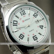 Water Quartz Hour Dial Day Analog Luxury Sport Men Steel Wrist Watch Wg068