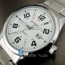 Water Quartz Hour Dial Day Analog Luxury Sport Men Steel Wrist Watch Hw068